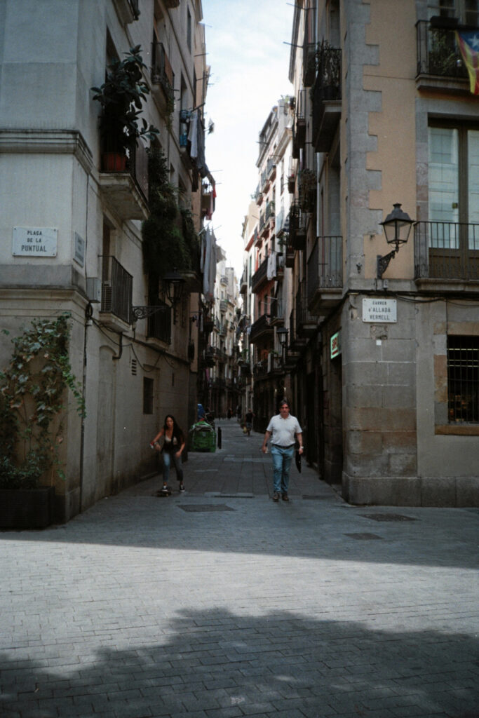 Narrow streets of El Born on Kodak